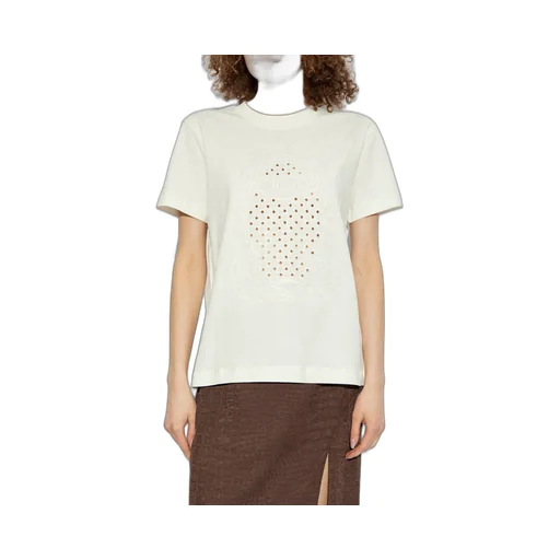 Munthe Embroidered Logo Cutout Top