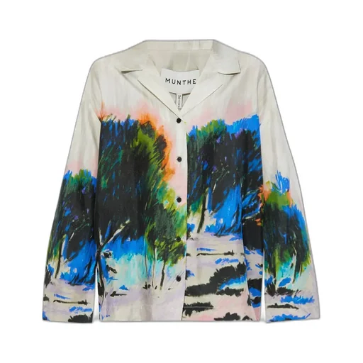 Munthe Abstract Print Button-Up Top