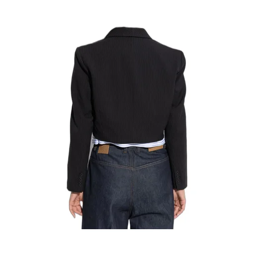 Munthe Tailored Pinstripe Cropped Jacket