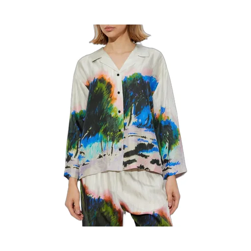 Munthe Abstract Print Button-Up Top