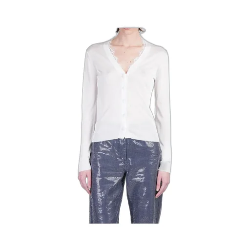 Mvp Wardrobe Lace Trim Cardigan