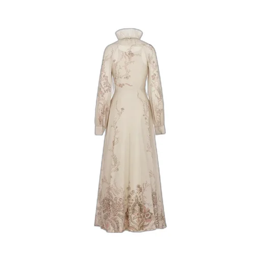 Long Dress With Removable Ruched Collar