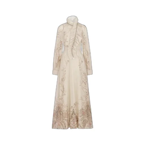 Long Dress With Removable Ruched Collar