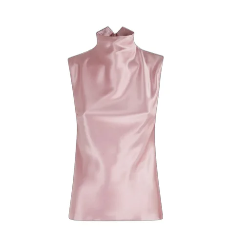 Nanushka Colson Slip Satin Turtleneck Top