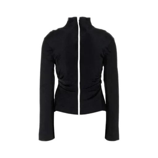 Nanushka Domini Crinkled-Satin Turtleneck Top