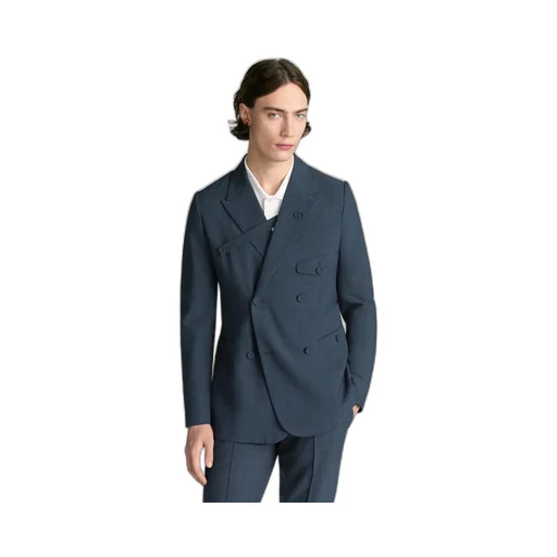 Double-Breasted Jacket With Buttoned Strap