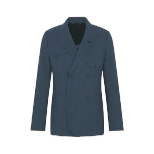 Double-Breasted Jacket With Buttoned Strap