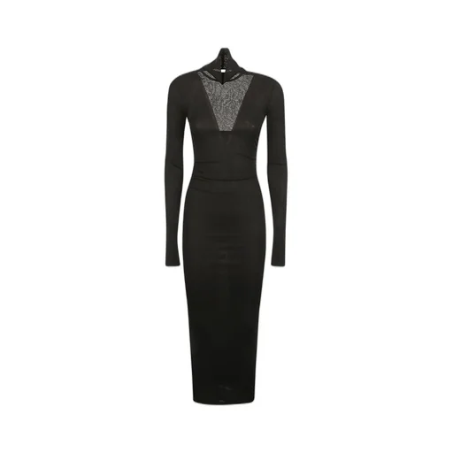 Nanushka Mesh Jersey Turtleneck Dress