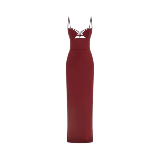 Nensi Dojaka V-Wire Bra Maxi Dress
