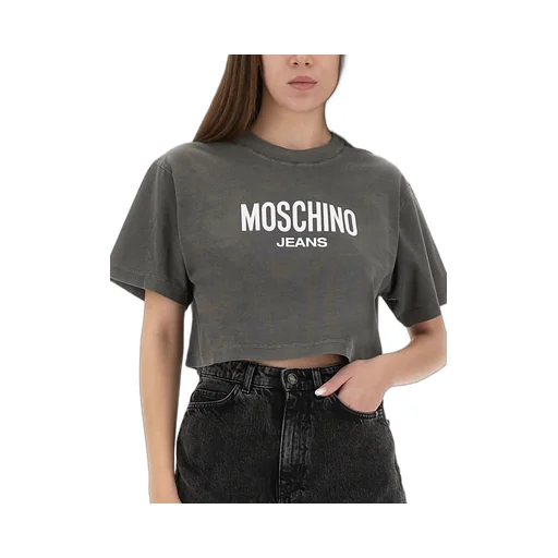 Moschino Jeans Printed Jersey Crop T-Shirt