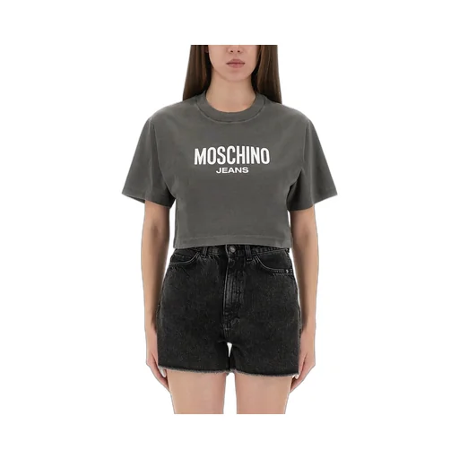 Moschino Jeans Printed Jersey Crop T-Shirt