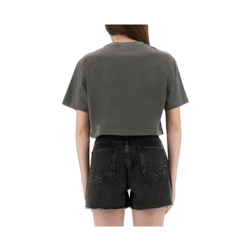 Moschino Jeans Printed Jersey Crop T-Shirt