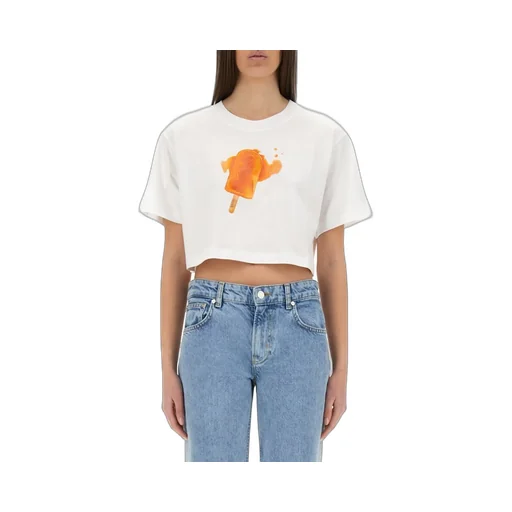 Moschino Jeans Popsicle Printed Cropped T-Shirt