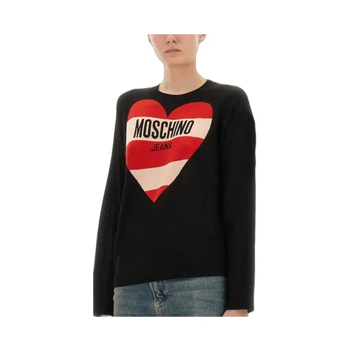 Moschino Jeans Logo Intarsia Crewneck Jumper