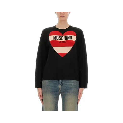 Moschino Jeans Logo Intarsia Crewneck Jumper