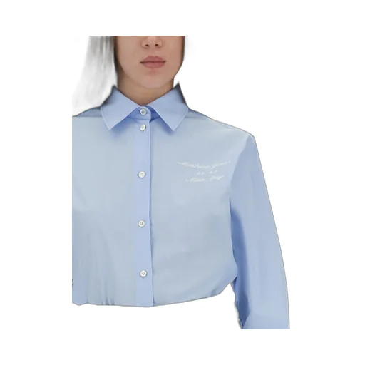 Moschino Jeans Logo Embroidered Buttoned Shirt