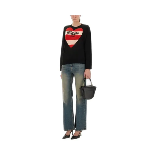 Moschino Jeans Logo Intarsia Crewneck Jumper