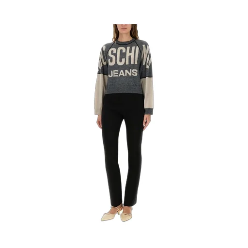 Moschino Jeans Inlaid Logo Knitted Jumper