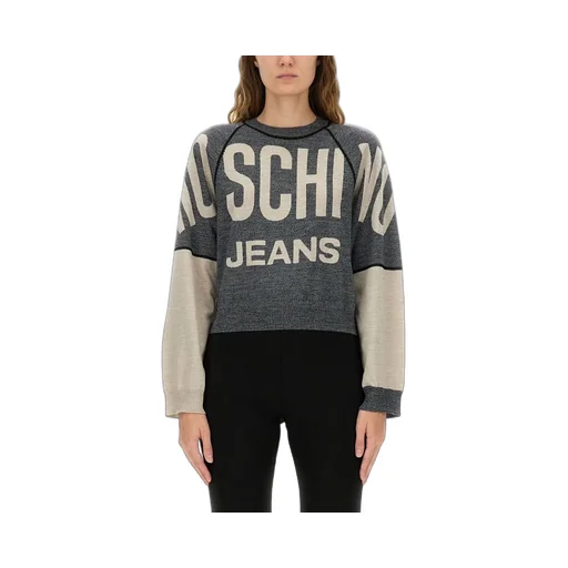 Moschino Jeans Inlaid Logo Knitted Jumper