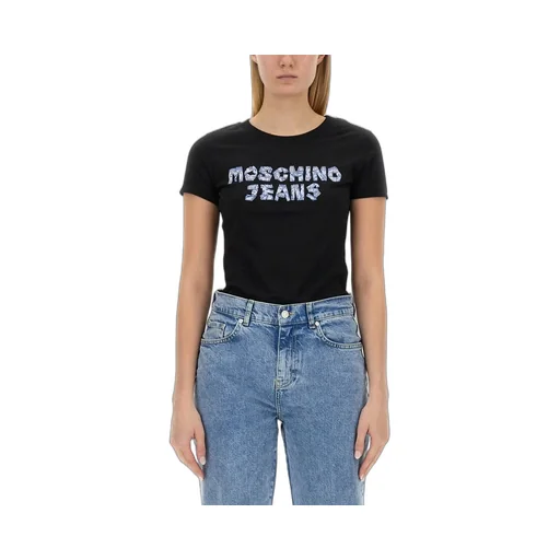 Moschino Jeans Logo Printed Crewneck T-Shirt