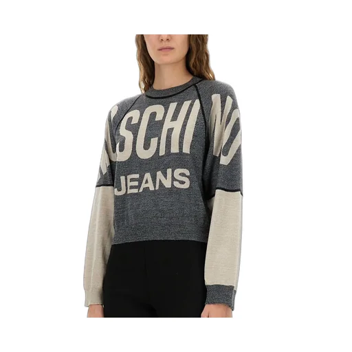 Moschino Jeans Inlaid Logo Knitted Jumper