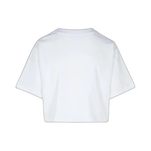 Moschino Jeans Logo Printed Cropped Jersey T-Shirt