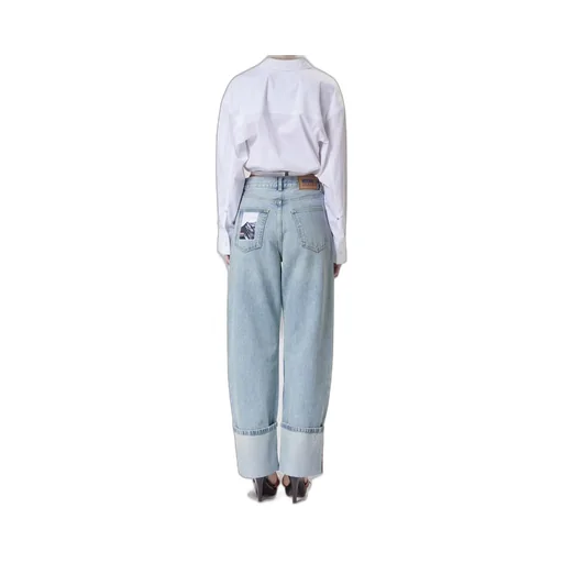 Moschino Jeans Wide Leg Turn-Up Jeans