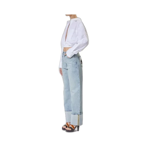 Moschino Jeans Wide Leg Turn-Up Jeans