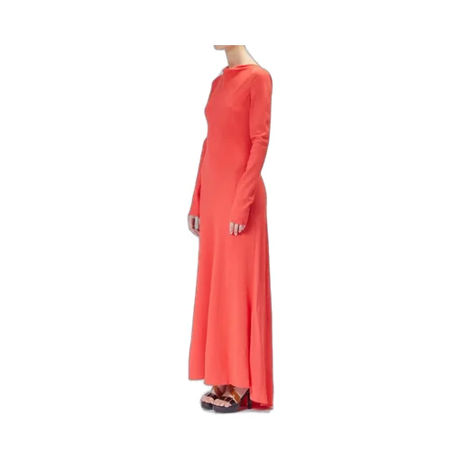 Moschino Jeans Open-Back Crepe Maxi Dress