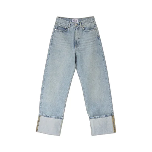 Moschino Jeans Wide Leg Turn-Up Jeans