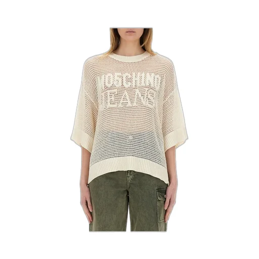 Moschino Jeans Logo Mesh Knitwear