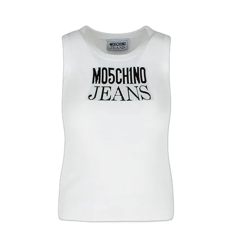 Moschino Jeans Logo-Jacquard Sleeveless Tank Top
