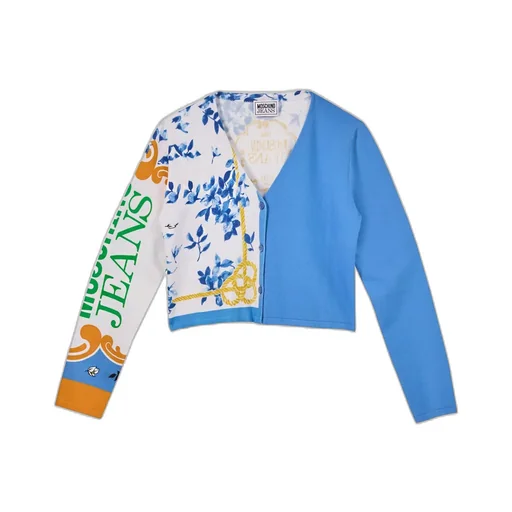 Moschino Jeans All-Over Printed Cropped Cardigan