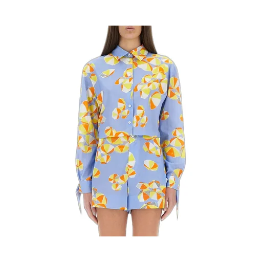 Moschino Jeans Cropped Shirt Beach Patterns