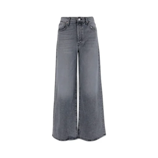 Mother Logo Patch Wide Leg Jeans