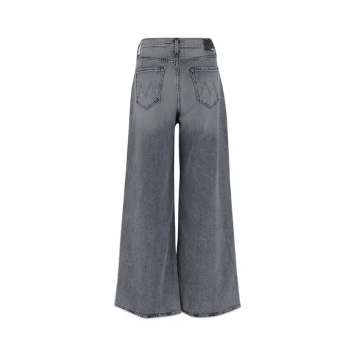 Mother Logo Patch Wide Leg Jeans