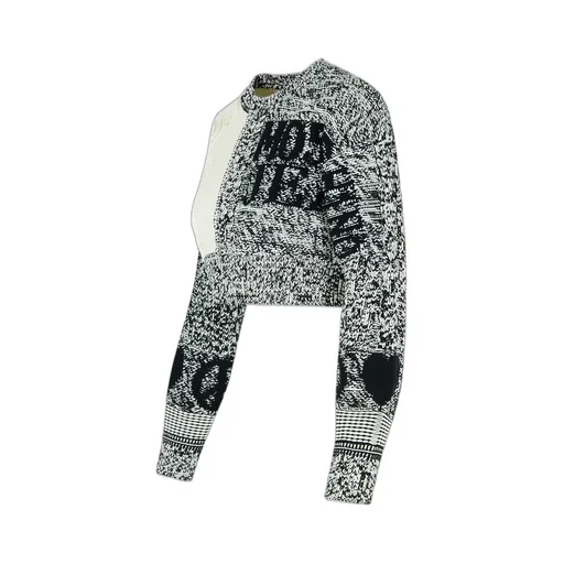 Moschino Jeans Logo Intarsia Cropped Jumper