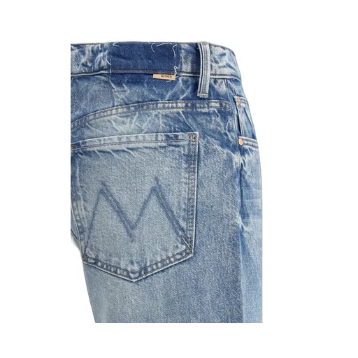 Mother Logo Patch Wide Leg Jeans