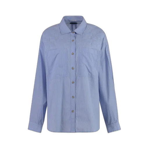 Mother Pinstriped Straight Hem Shirt