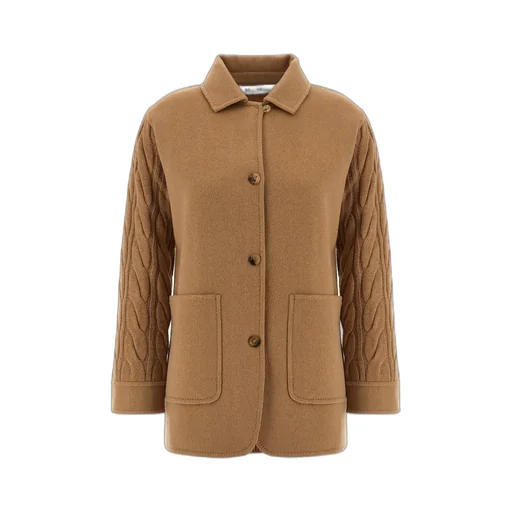 Max Mara Tacco Button-Up Knitted-Sleeved Jacket