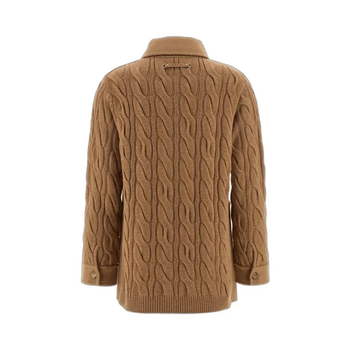 Max Mara Tacco Button-Up Knitted-Sleeved Jacket