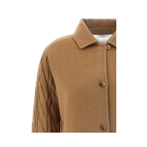 Max Mara Tacco Button-Up Knitted-Sleeved Jacket