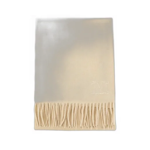 Max Mara Wkclara Logo Embroidered Fringed Edge Scarf