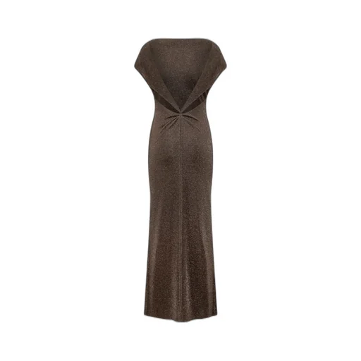 Max Mara Lurex Knitted Long Dress