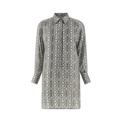 Max Mara Graphic Printed Long-Sleeved Shirt Dress