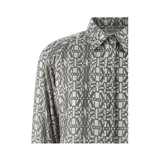 Max Mara Graphic Printed Long-Sleeved Shirt Dress