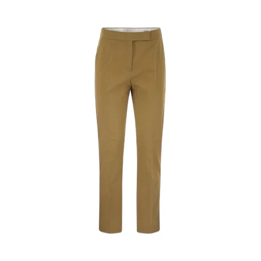 Max Mara Okra Pleat Detailed Cropped Trousers
