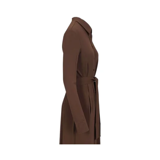 Max Mara Tortona Button Detailed Belted Shirt Dress