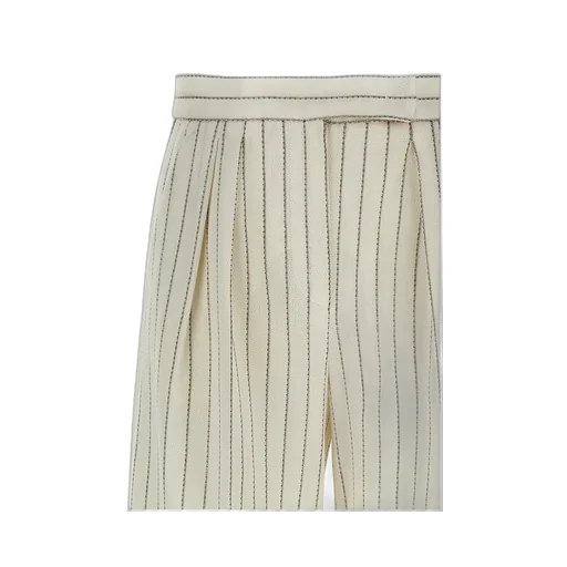 Max Mara Clarion Striped Wide-Leg Trousers