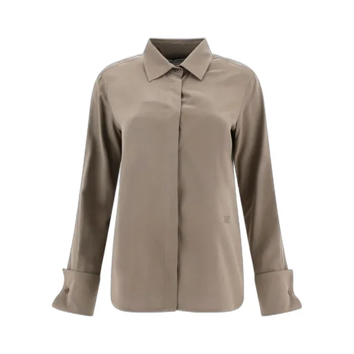Max Mara Logo Embroidered Long-Sleeved Shirt
